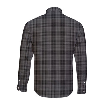 Drummond Grey Tartan Long Sleeve Button Up Shirt with Family Crest