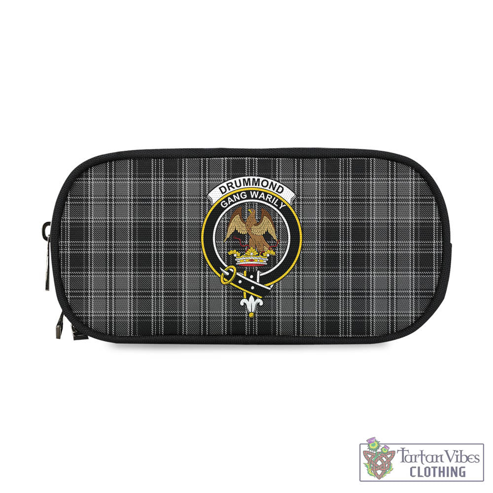 Tartan Vibes Clothing Drummond Grey Tartan Pen and Pencil Case with Family Crest