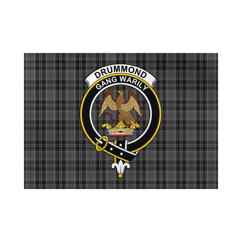 Drummond Grey Tartan Flag with Family Crest - Tartan Vibes Clothing