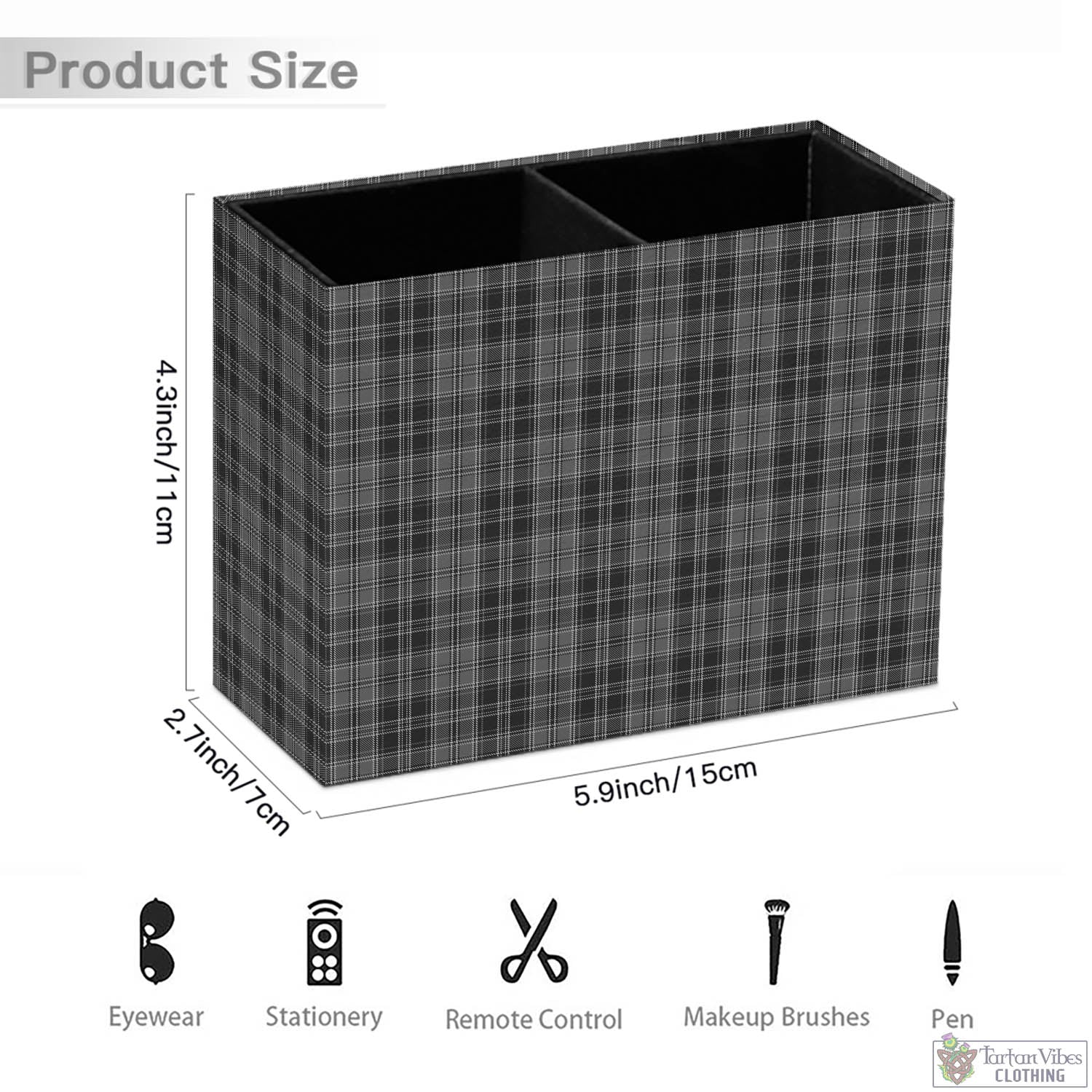 Tartan Vibes Clothing Drummond Grey Tartan Pen Holder