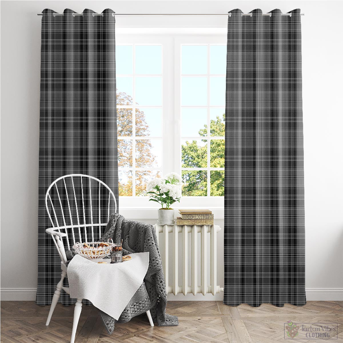 Drummond Grey Tartan Window Curtain