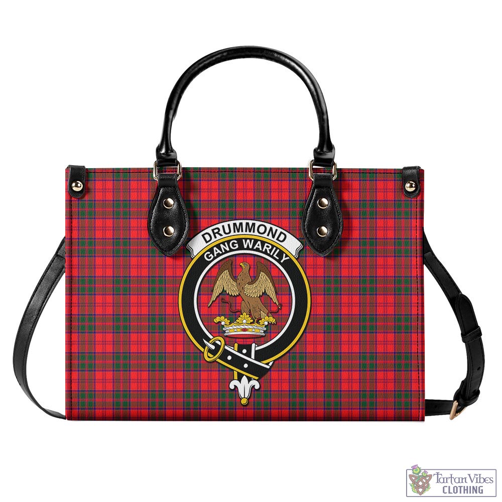 Tartan Vibes Clothing Drummond Modern Tartan Luxury Leather Handbags with Family Crest