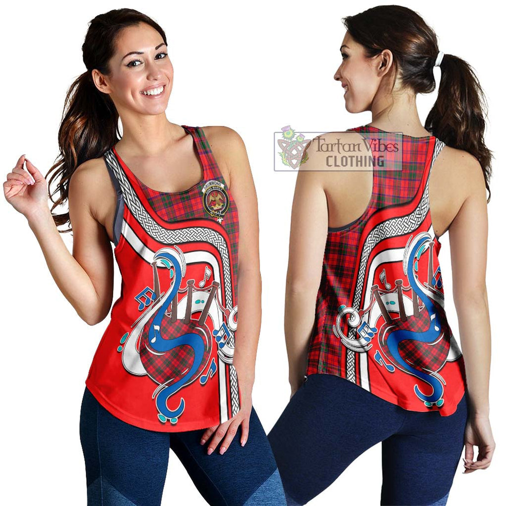 Drummond Modern Tartan Women's Racerback Tanks with Epic Bagpipe Style 4XL - Tartanvibesclothing Shop