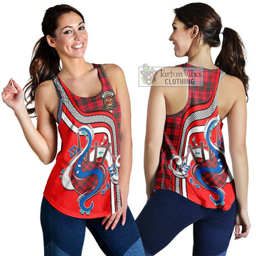 Drummond Modern Tartan Women's Racerback Tanks with Epic Bagpipe Style