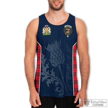 Drummond Modern Tartan Men's Tanks Top with Family Crest and Scottish Thistle Vibes Sport Style