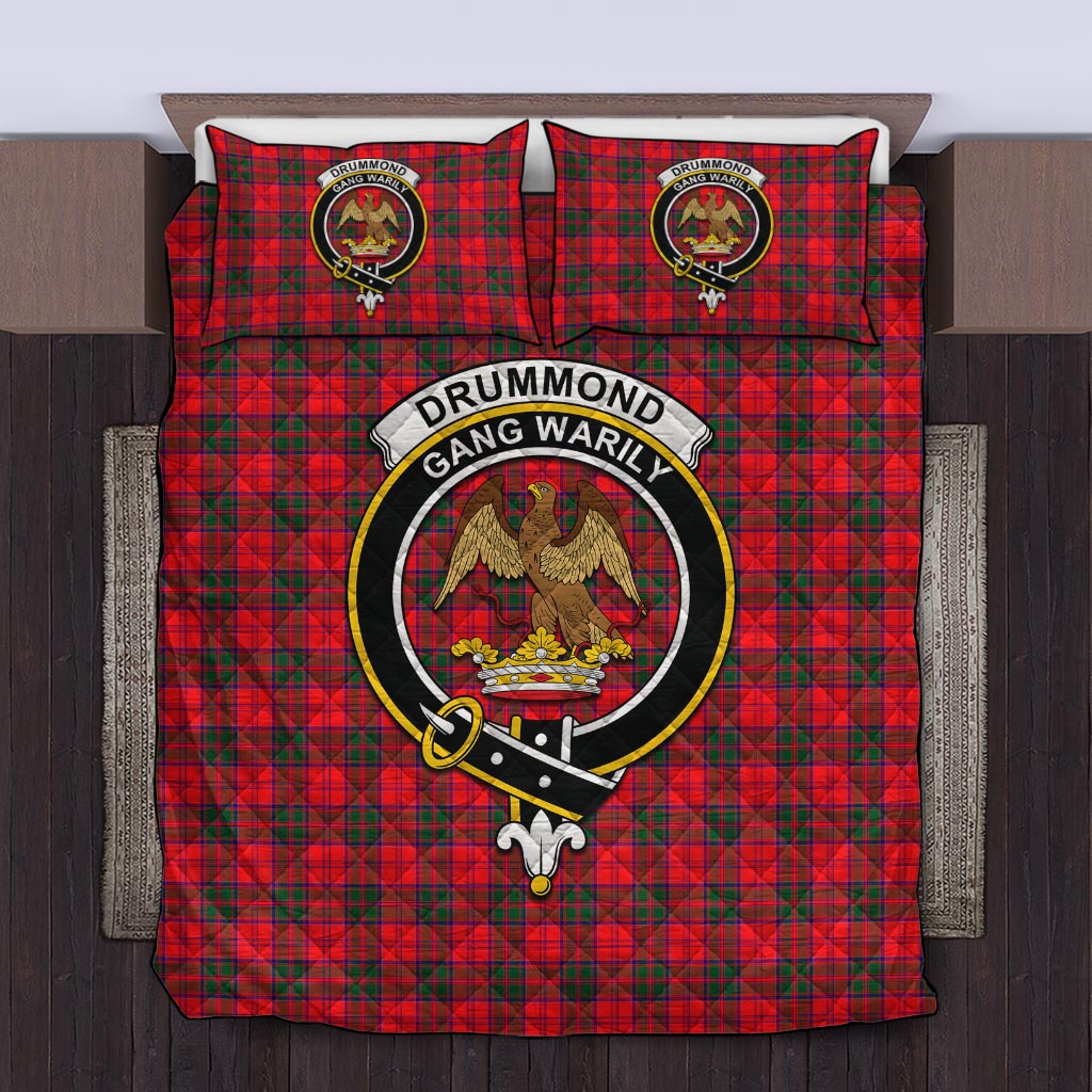 Drummond Modern Tartan Quilt Bed Set with Family Crest Twin - Tartan Vibes Clothing