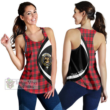 Drummond Modern Tartan Women's Racerback Tanks with Family Crest Circle Style