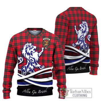 Drummond Modern Tartan Ugly Sweater with Alba Gu Brath Regal Lion Emblem