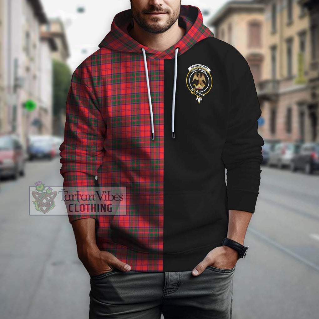 Drummond Modern Tartan Hoodie with Family Crest and Half Of Me Style Zip Hoodie - Tartanvibesclothing Shop