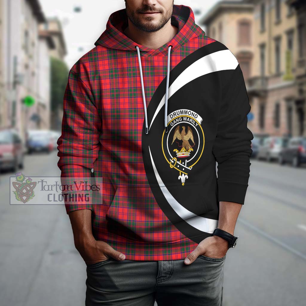 Tartan Vibes Clothing Drummond Modern Tartan Hoodie with Family Crest Circle Style