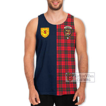 Drummond Modern Tartan Men's Tank Top Alba with Scottish Lion Royal Arm Half Style