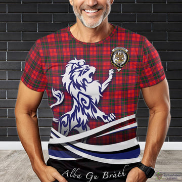 Drummond Modern Tartan T-Shirt with Alba Gu Brath Regal Lion Emblem