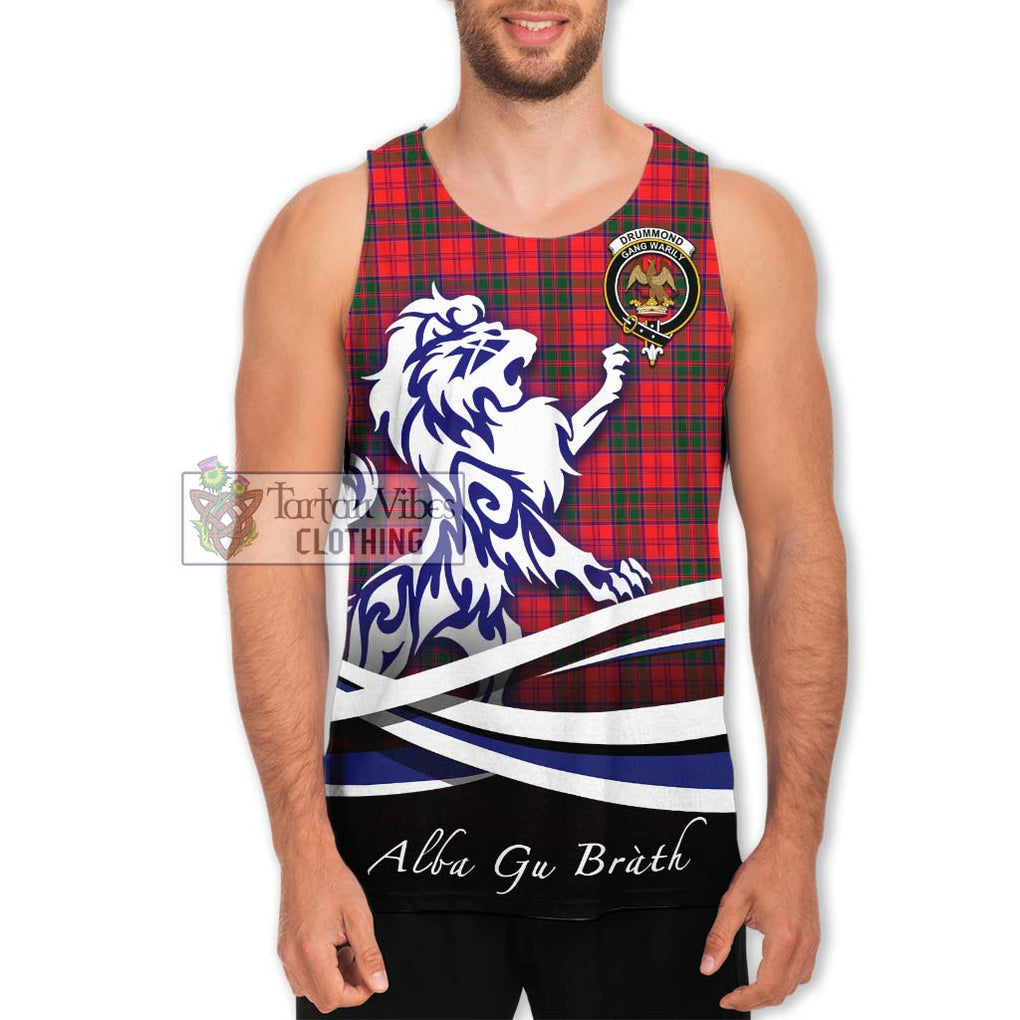 Drummond Modern Tartan Men's Tank Top with Alba Gu Brath Regal Lion Emblem Men - Tartanvibesclothing Shop