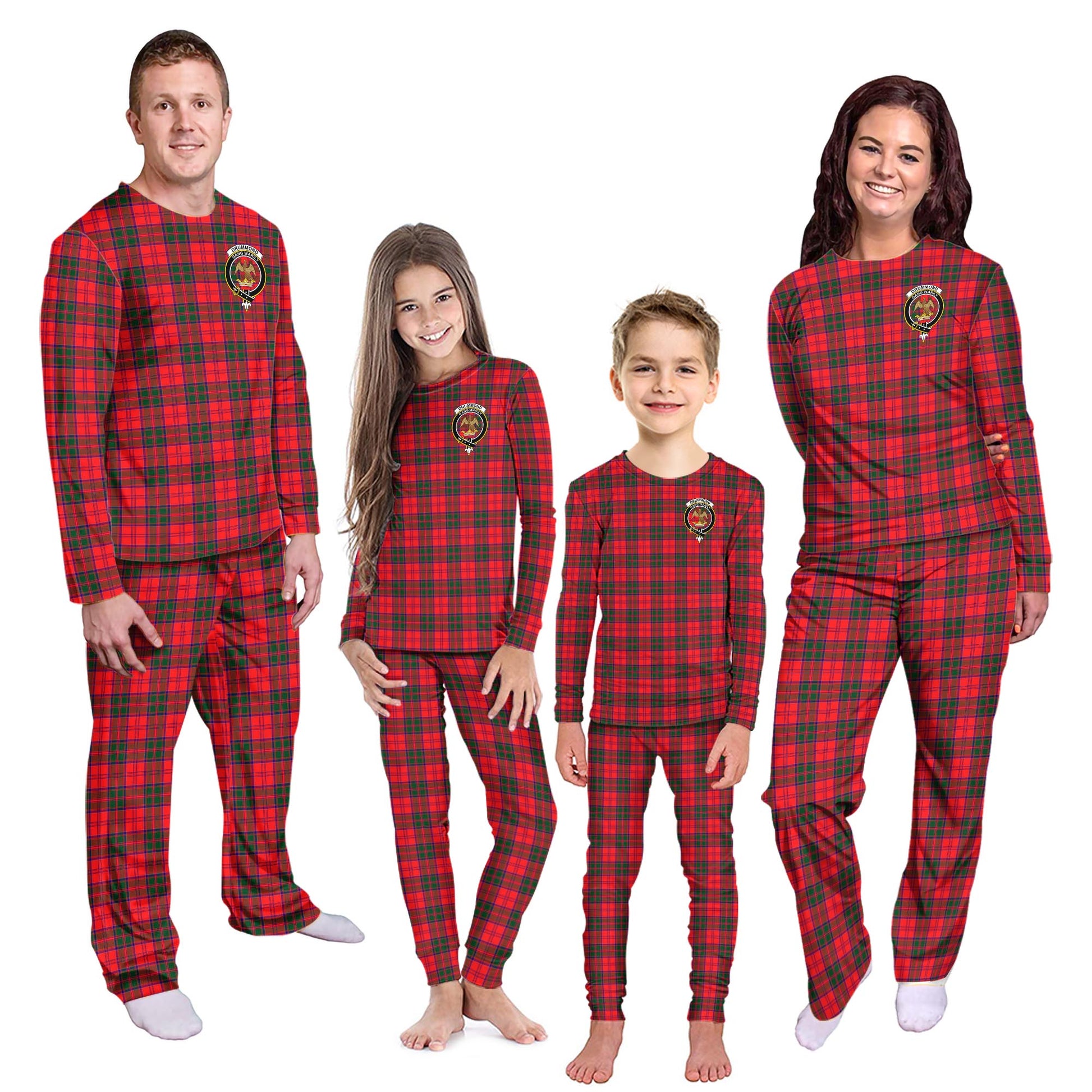 Drummond Modern Tartan Pajamas Family Set with Family Crest Kid - Tartan Vibes Clothing