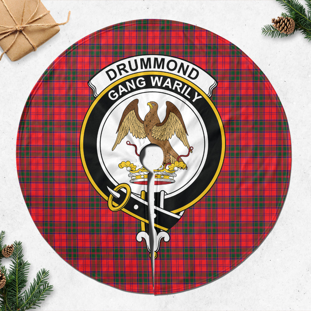 Drummond Modern Tartan Christmas Tree Skirt with Family Crest - Tartanvibesclothing