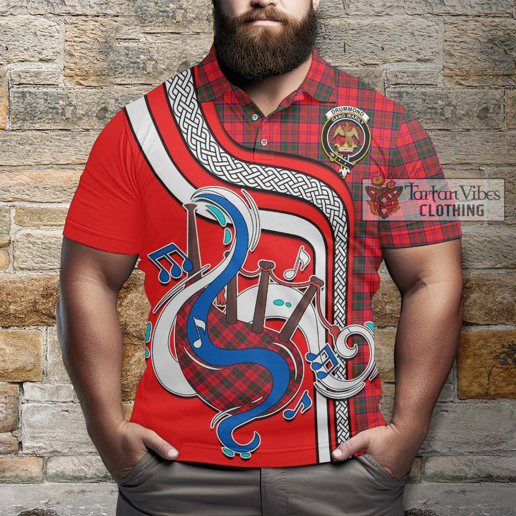 Tartan Vibes Clothing Drummond Modern Tartan Polo Shirt with Epic Bagpipe Style