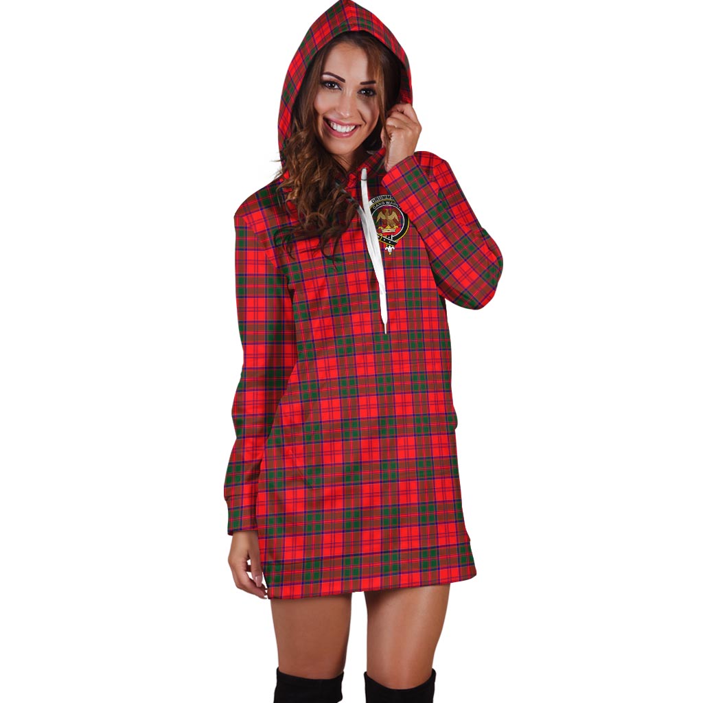 Drummond Modern Tartan Hoodie Dress with Family Crest - Tartan Vibes Clothing