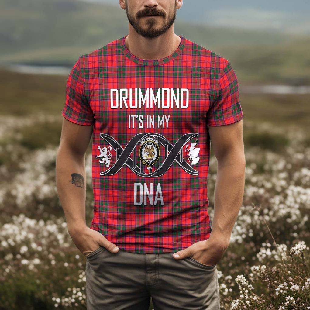 Drummond Modern Tartan T-Shirt with Family Crest DNA In Me Style Kid's Shirt - Tartan Vibes Clothing