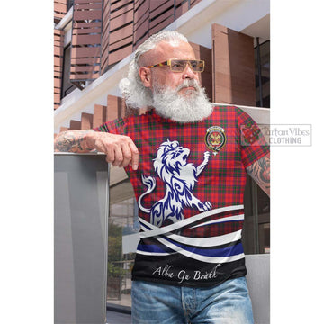 Drummond Modern Tartan Cotton T-shirt with Alba Gu Brath Regal Lion Emblem