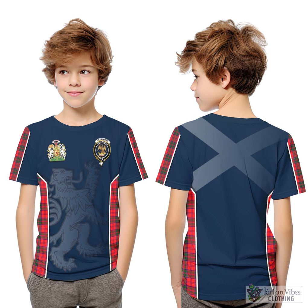 Drummond Modern Tartan Kid T-Shirt with Family Crest and Lion Rampant Vibes Sport Style Youth XL Size14 - Tartan Vibes Clothing