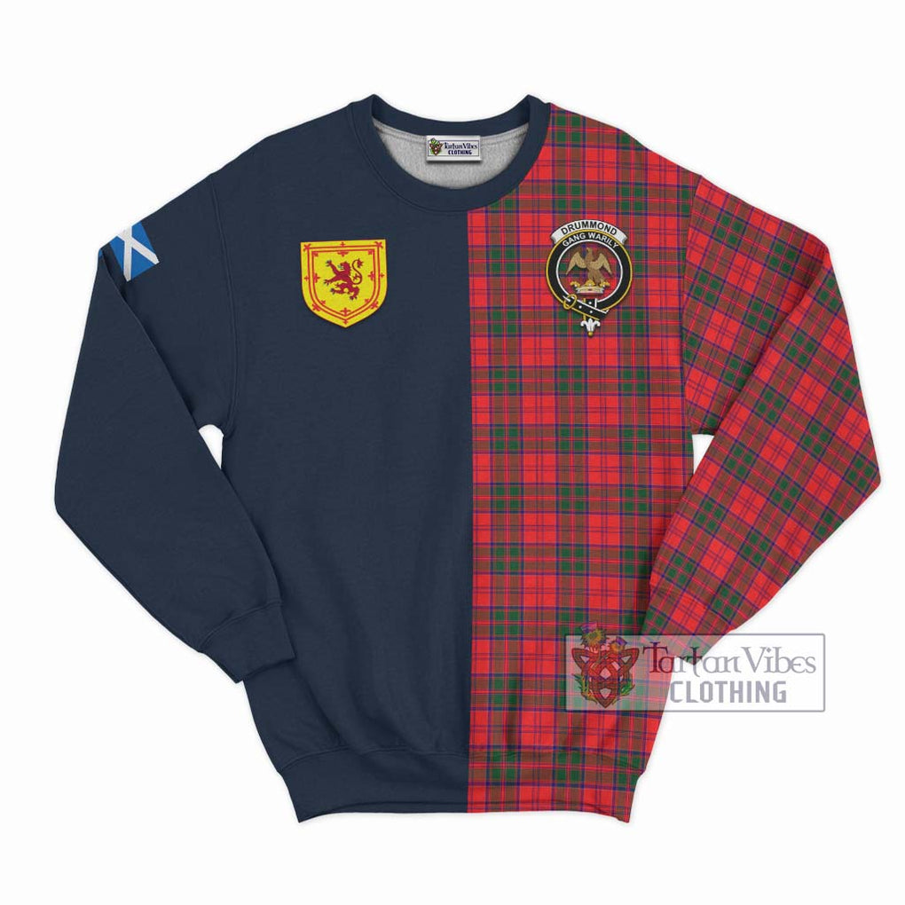 Tartan Vibes Clothing Drummond Modern Tartan Sweatshirt with Scottish Lion Royal Arm Half Style