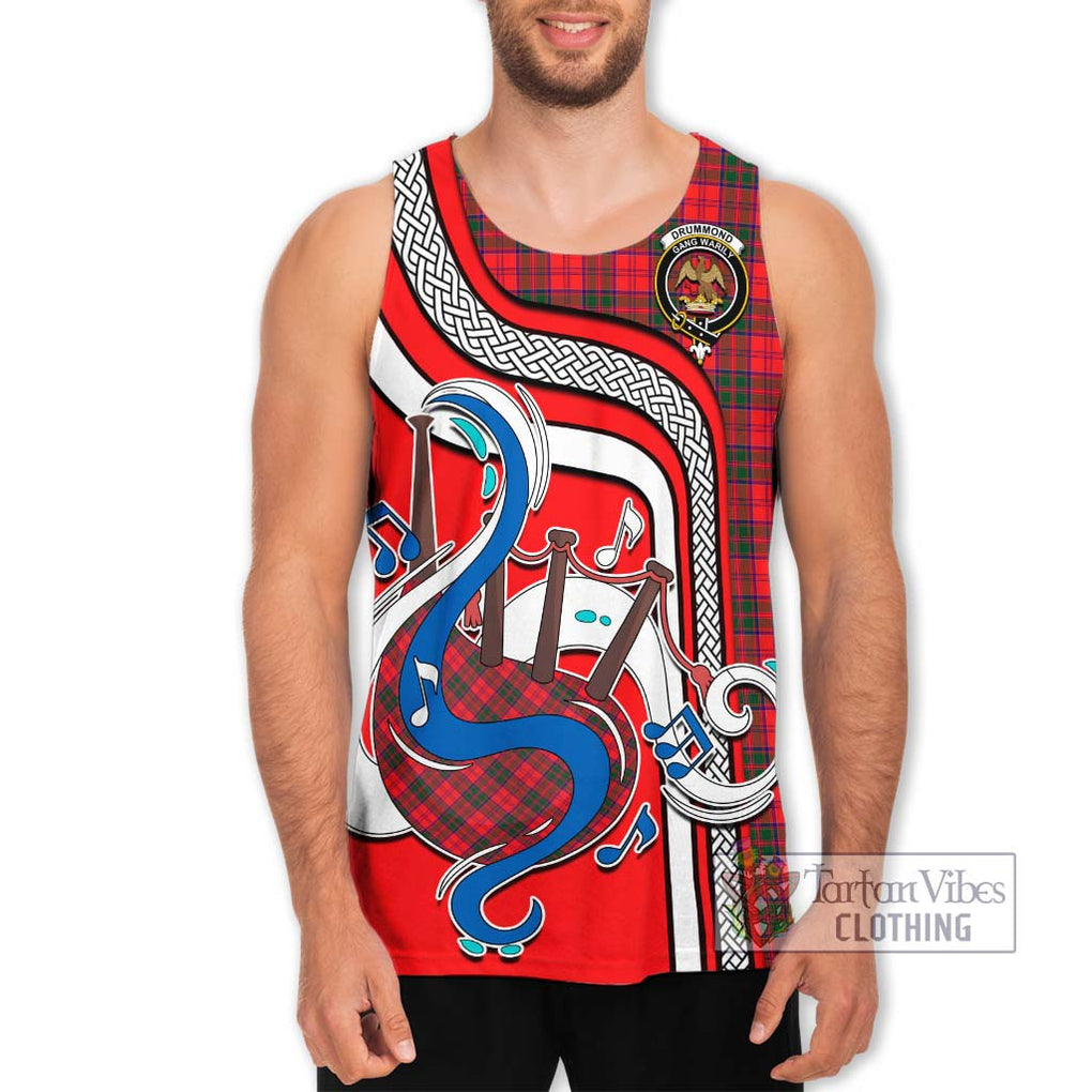 Drummond Modern Tartan Men's Tank Top with Epic Bagpipe Style Men - Tartanvibesclothing Shop