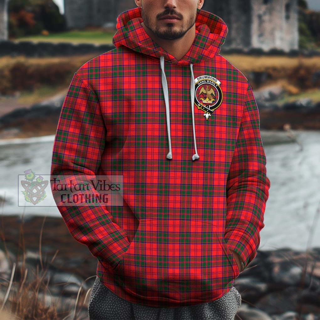 Drummond Modern Tartan Cotton Hoodie with Family Crest Pullover Hoodie XS - Tartan Vibes Clothing