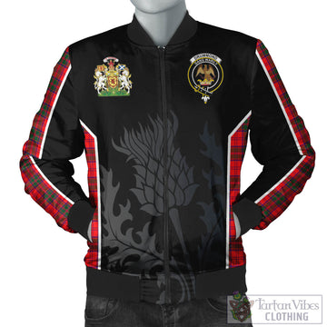 Drummond Modern Tartan Bomber Jacket with Family Crest and Scottish Thistle Vibes Sport Style