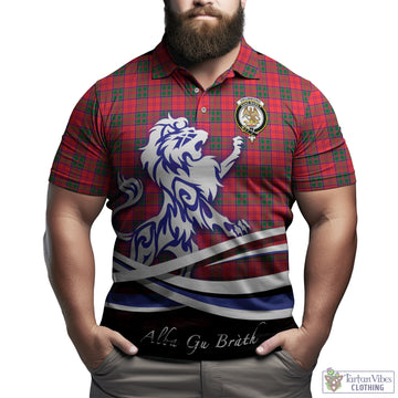 Drummond Modern Tartan Polo Shirt with Alba Gu Brath Regal Lion Emblem