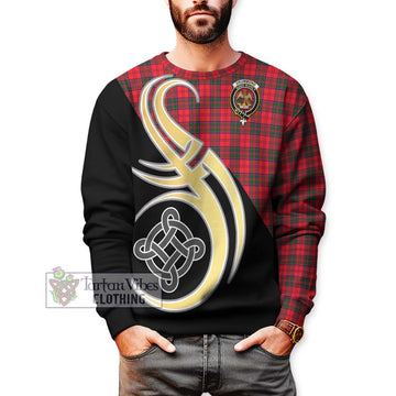 Drummond Modern Tartan Sweatshirt with Family Crest and Celtic Symbol Style