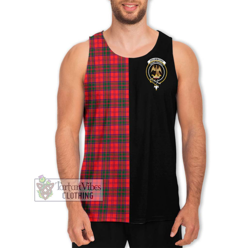 Drummond Modern Tartan Men's Tank Top with Family Crest and Half Of Me Style Men - Tartanvibesclothing Shop