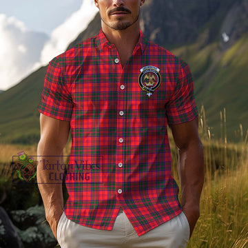 Drummond Modern Tartan Cotton Hawaiian Shirt with Family Crest