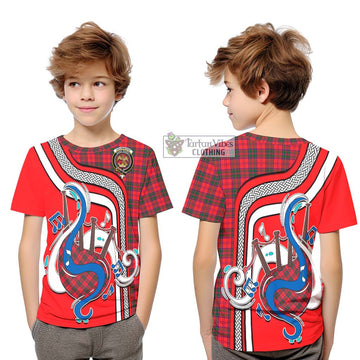 Drummond Modern Tartan Kid T-Shirt with Epic Bagpipe Style