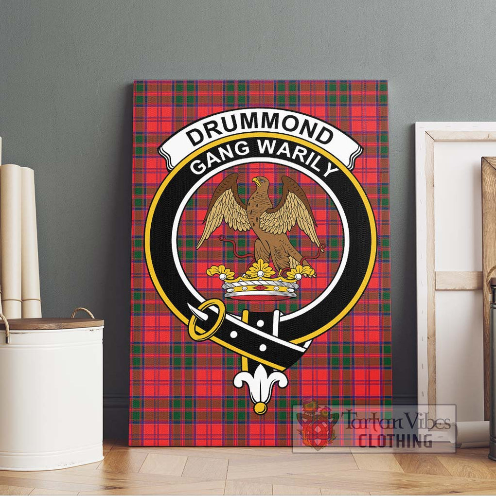 Drummond Modern Tartan Canvas Print Wall Art with Family Crest Without Frame - Tartan Vibes Clothing