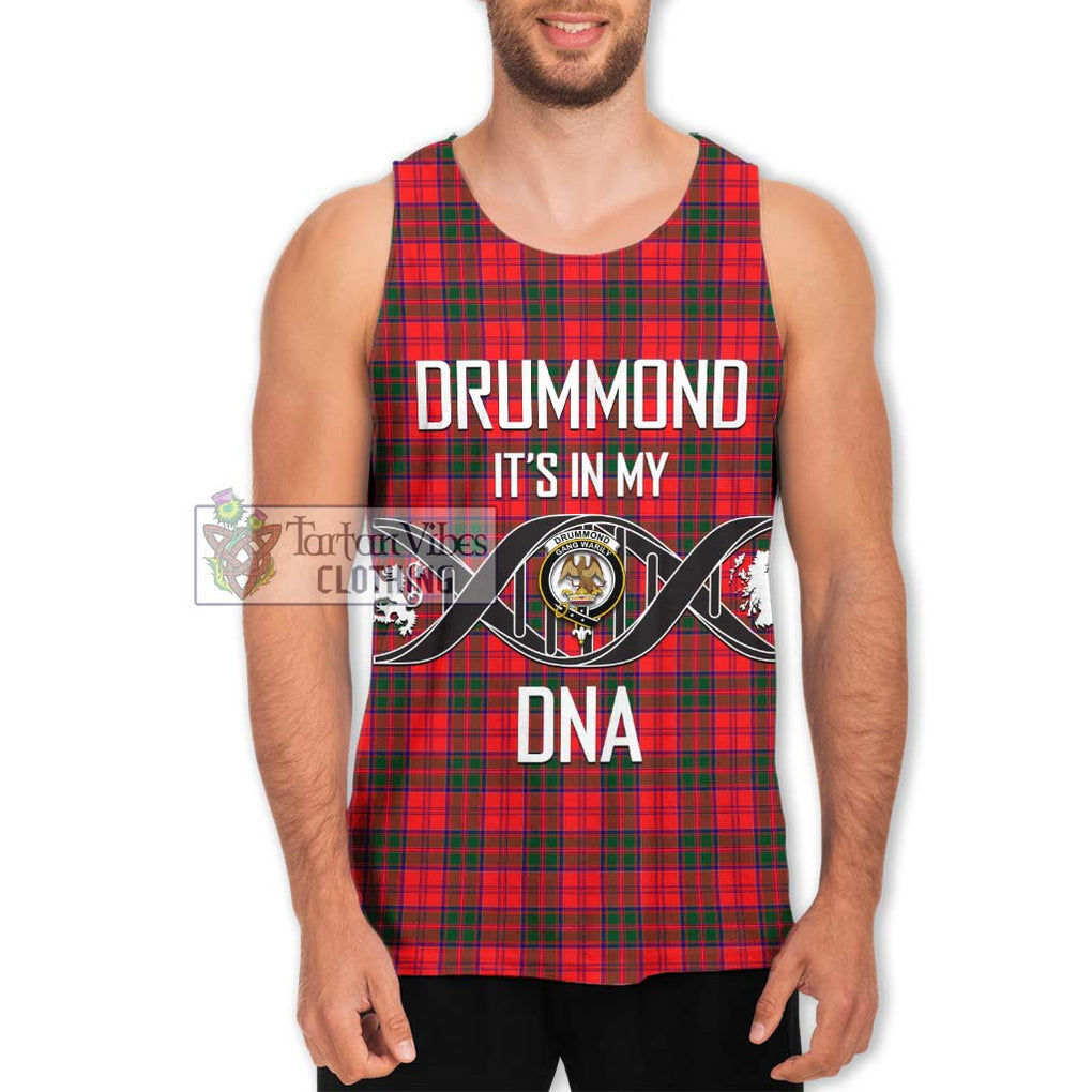 Drummond Modern Tartan Men's Tank Top with Family Crest DNA In Me Style Men - Tartanvibesclothing Shop