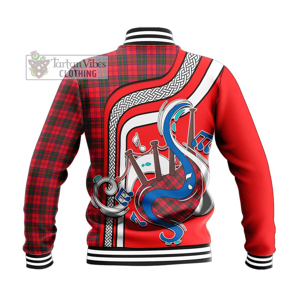 Tartan Vibes Clothing Drummond Modern Tartan Baseball Jacket with Epic Bagpipe Style