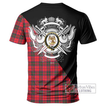 Drummond Modern Tartan T-Shirt with Family Crest and Military Logo Style