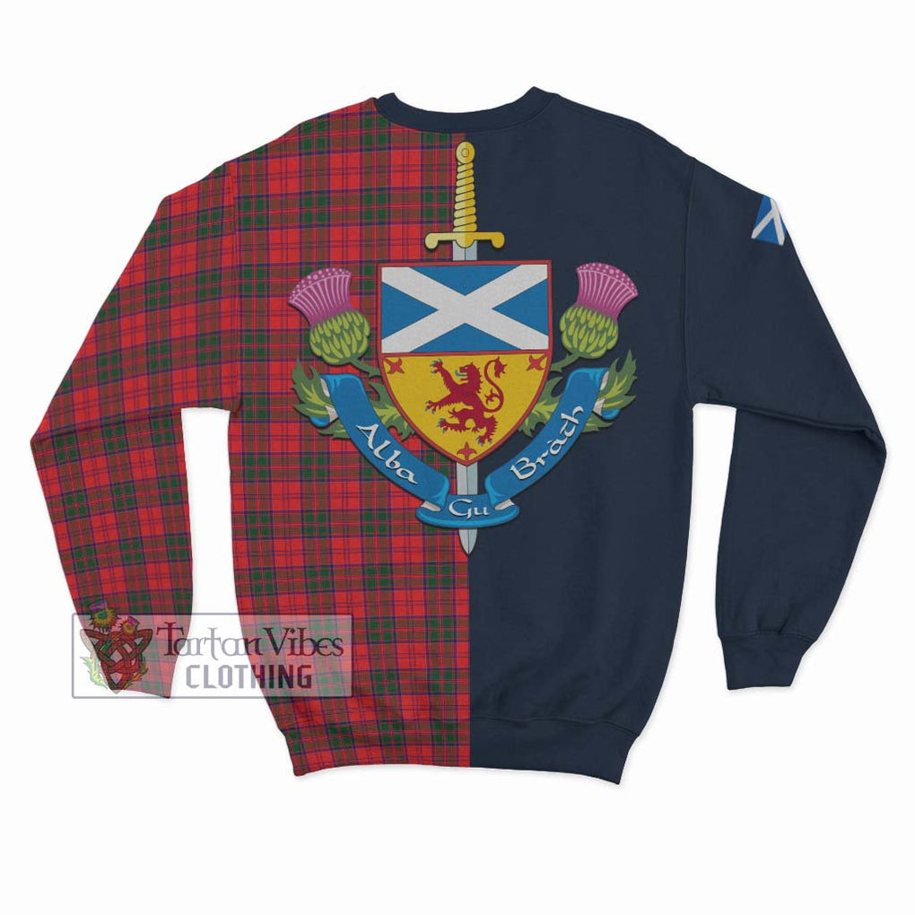 Tartan Vibes Clothing Drummond Modern Tartan Sweatshirt with Scottish Lion Royal Arm Half Style