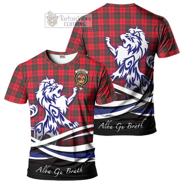 Drummond Modern Tartan Cotton T-shirt with Alba Gu Brath Regal Lion Emblem