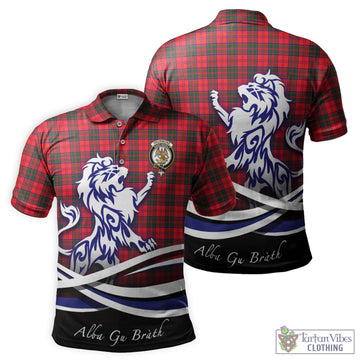 Drummond Modern Tartan Polo Shirt with Alba Gu Brath Regal Lion Emblem