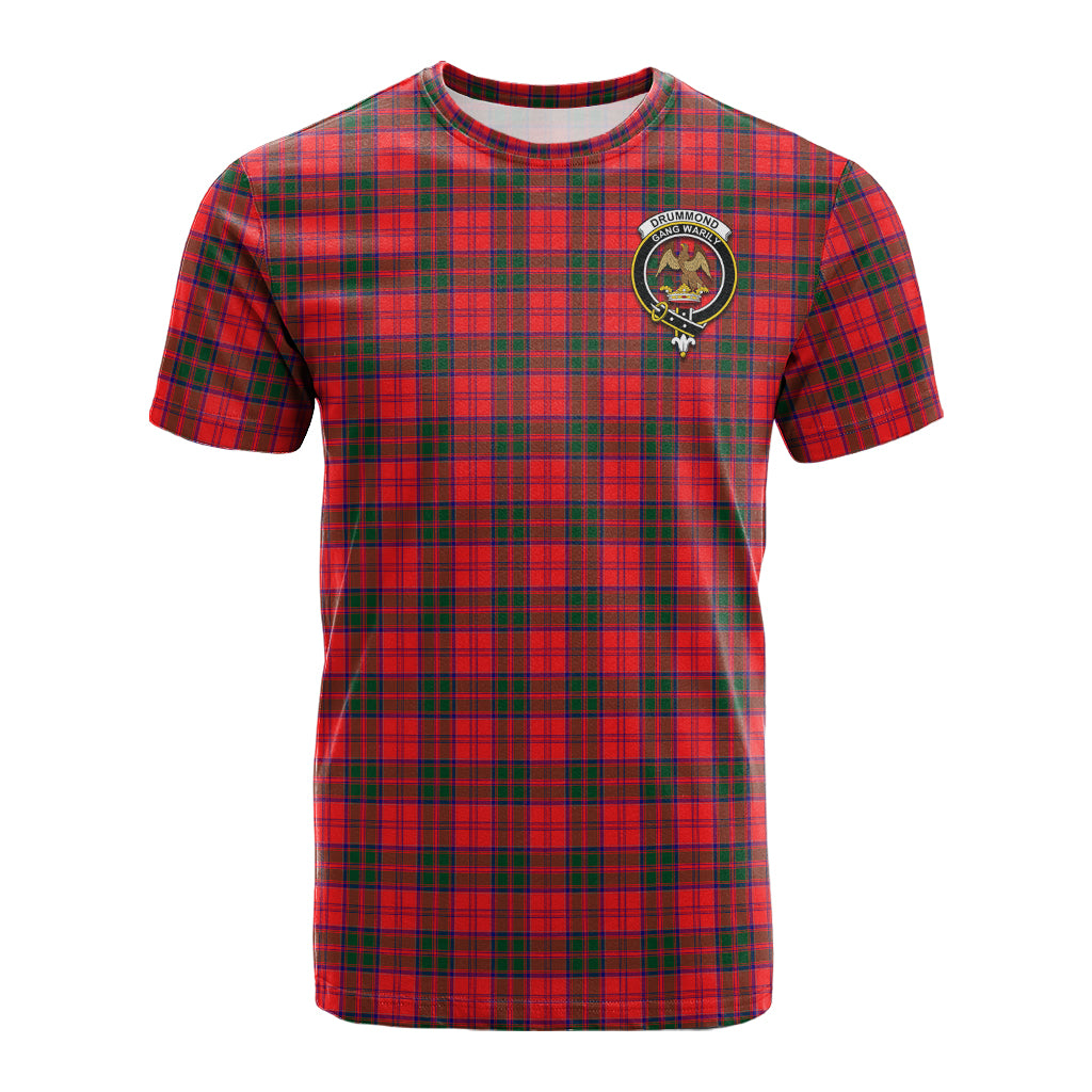 Drummond Modern Tartan T-Shirt with Family Crest - Tartan Vibes Clothing