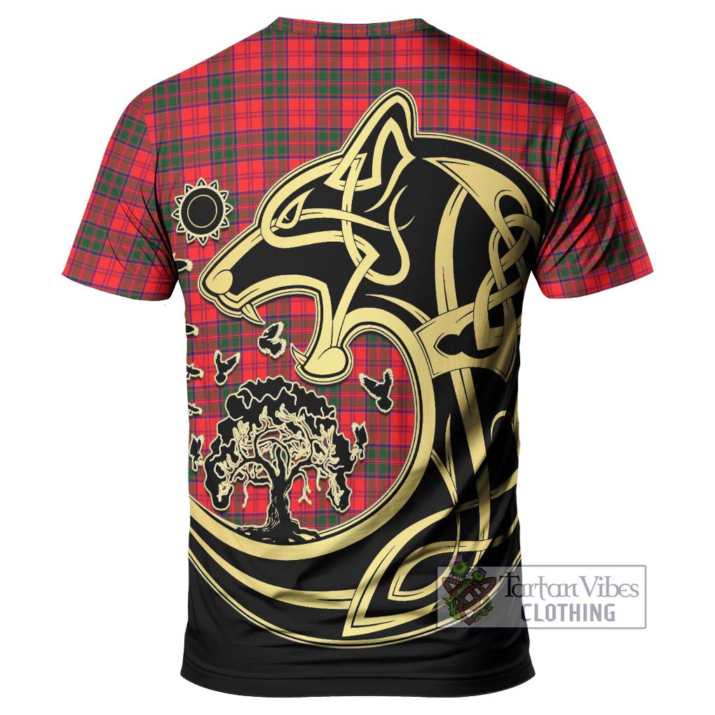 Drummond Modern Tartan T-Shirt with Family Crest Celtic Wolf Style - Tartan Vibes Clothing