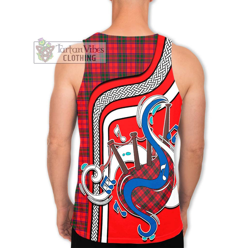 Drummond Modern Tartan Men's Tank Top with Epic Bagpipe Style - Tartanvibesclothing Shop