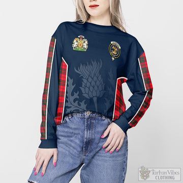 Drummond Modern Tartan Sweatshirt with Family Crest and Scottish Thistle Vibes Sport Style