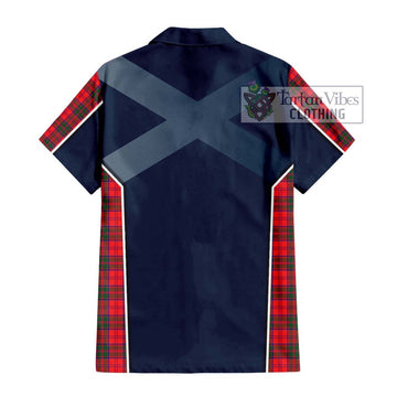 Drummond Modern Tartan Short Sleeve Button Shirt with Family Crest and Lion Rampant Vibes Sport Style