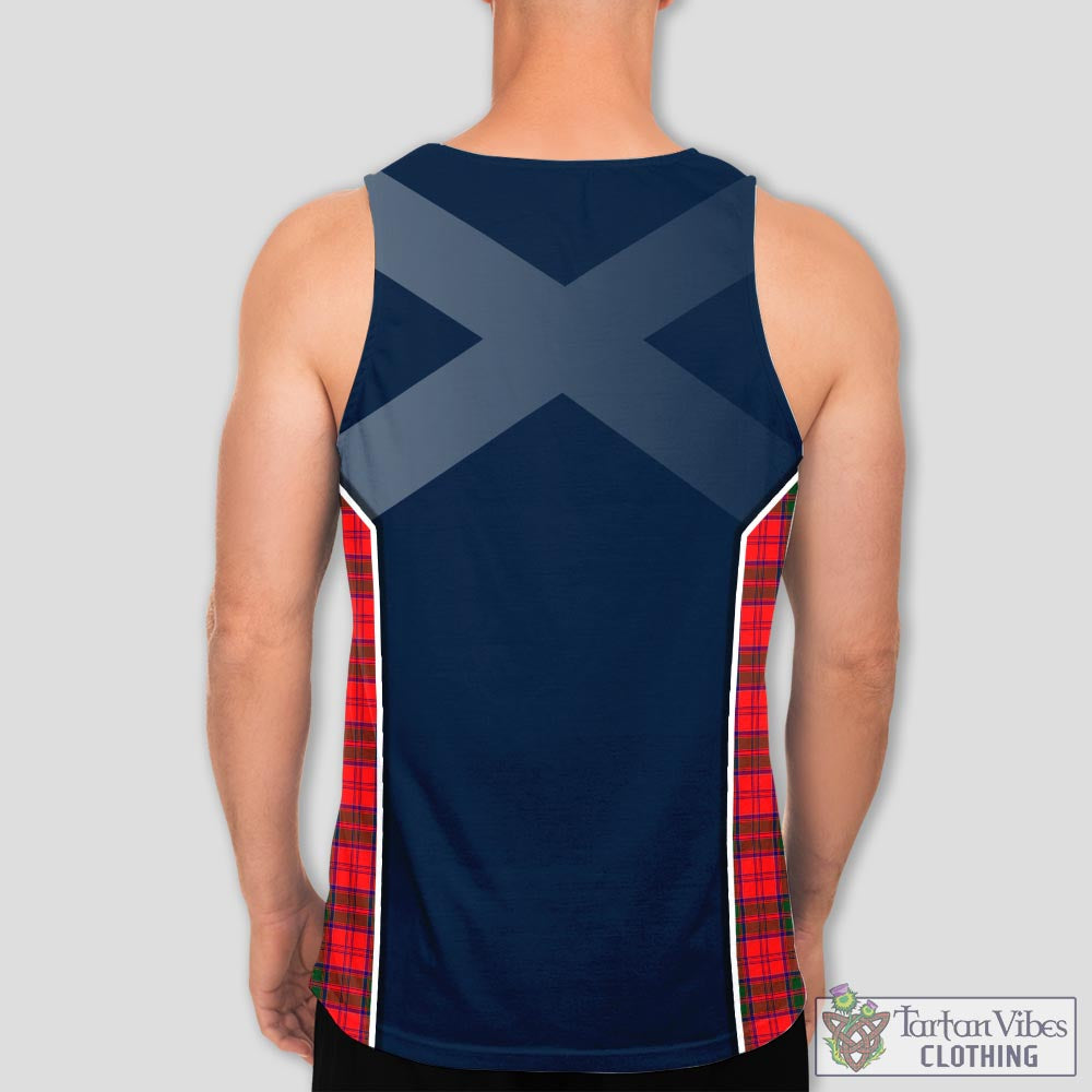 Tartan Vibes Clothing Drummond Modern Tartan Men's Tanks Top with Family Crest and Scottish Thistle Vibes Sport Style