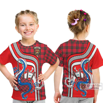 Drummond Modern Tartan Kid T-Shirt with Epic Bagpipe Style