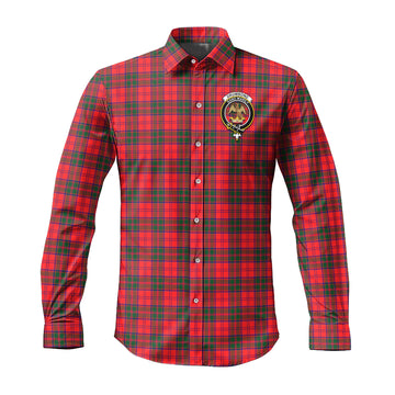 Drummond Modern Tartan Long Sleeve Button Up Shirt with Family Crest