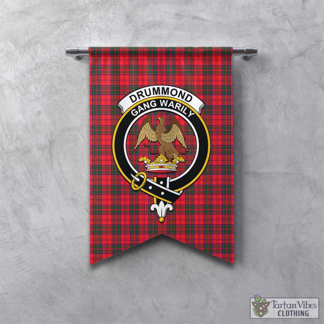 Tartan Vibes Clothing Drummond Modern Tartan Gonfalon, Tartan Banner with Family Crest