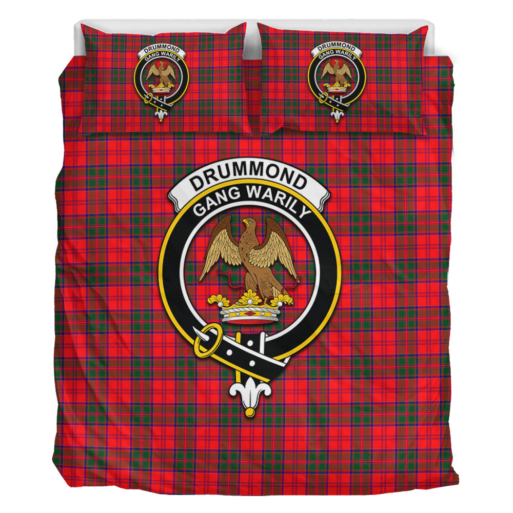 Drummond Modern Tartan Bedding Set with Family Crest - Tartan Vibes Clothing